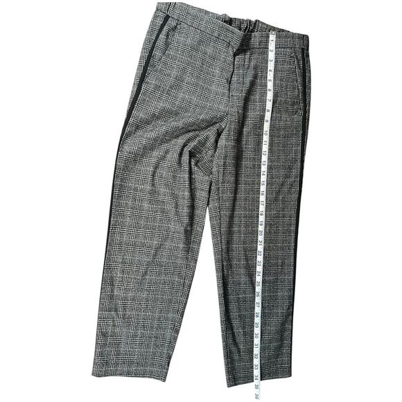 Old Navy Trousers Pockets Tuxedo Pants Size 8 Black Gray Straight Leg Pull On - Picture 5 of 8